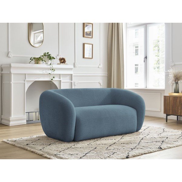 Mėlynos spalvos sofa iš šenilinio audinio 160 cm Celine – Bobochic Paris-image-1