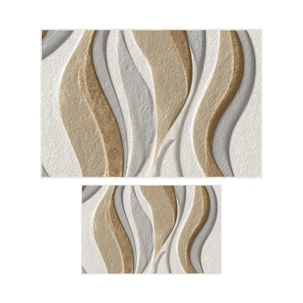 Smėlio spalvos vonios kilimėliai 2 vnt. 60x100 cm – Foutastic