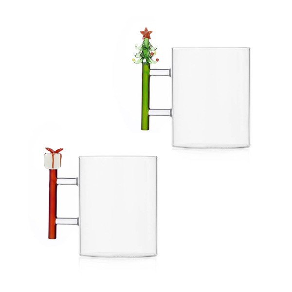 Iš stiklo puodeliai 2 vnt. su Kalėdų motyvu 450 ml Long Live Xmas – Brandani