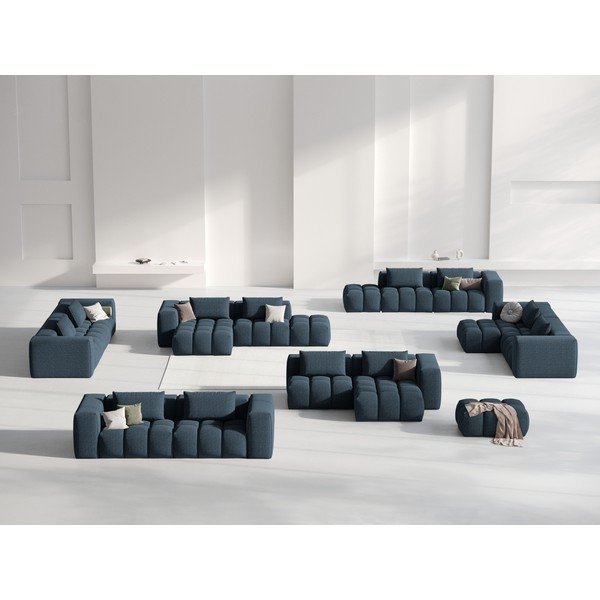 Tamsiai mėlynos spalvos kampinė sofa (su dešiniuoju kampu/su gultu) Verona – Cosmopolitan Design-image-1