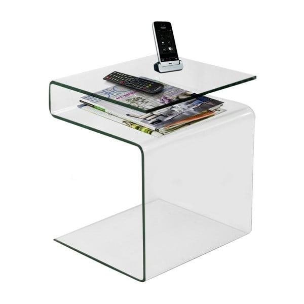 "Evergreen House" kintamo stiklo kavos staliukas su žurnalų stovu-image-2