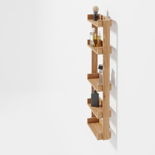 Sieninė vonios lentyna iš ąžuolo medienos Wireworks Yoku-image-3