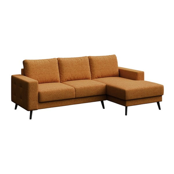 Kampinė sofa oranžinės spalvos (su dešiniuoju kampu) Fynn – Ghado-image-2