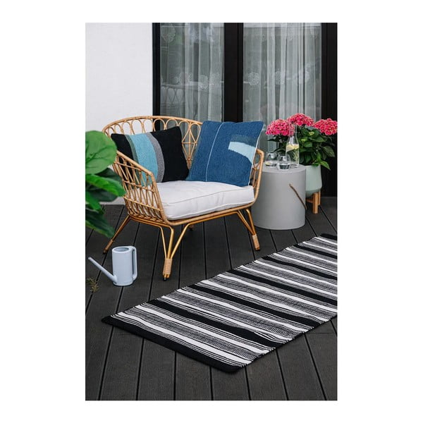 Juodai baltas dvipusis lauko kilimas iš perdirbto plastiko Green Decore Zambezi, 160 x 230 cm-image-2