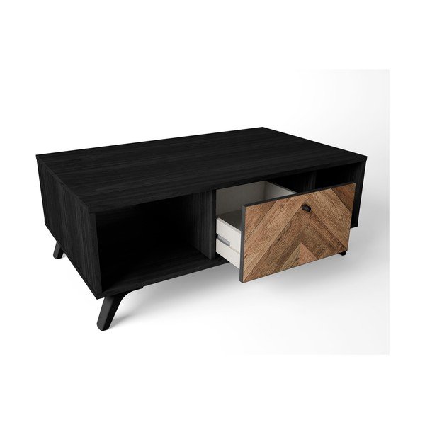 Juodas kavos staliukas 60x100 cm Chevrons - Marckeric-image-3