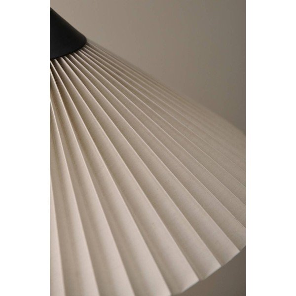 Juodos spalvos/kreminės spalvos iš tekstilės pastatomas šviestuvas su sulankstoma konstrukcija (aukštis 155 cm) Kate – Ellos Home-image-2