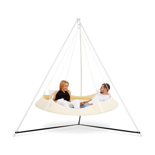 Kreminės sodo sūpynės su stovu - Hangout Pod-image-2