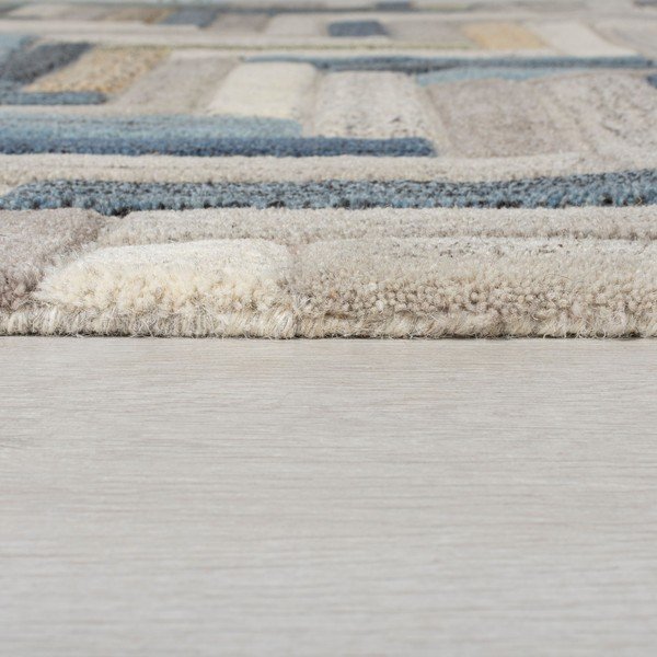 Pilkos ir mėlynos spalvos vilnonis kilimėlis Flair Rugs Russo, 60 x 230 cm-image-3
