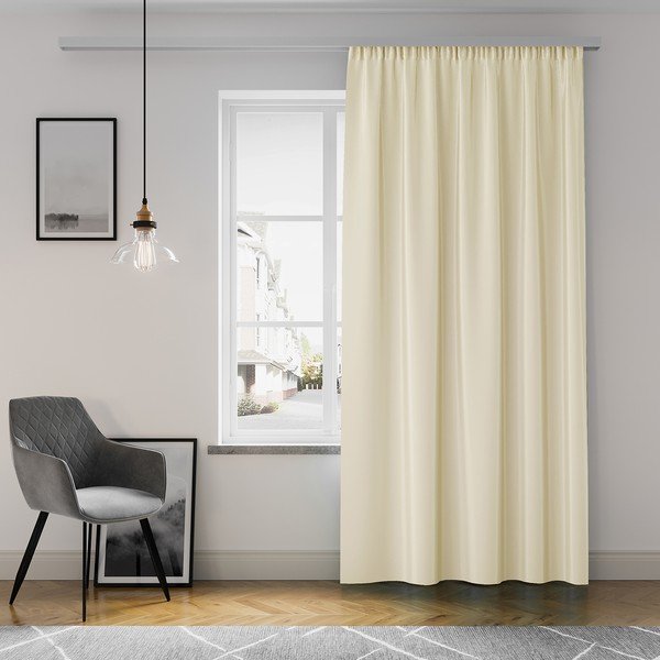 Smėlio spalvos užuolaidos AmeliaHome Pleat, 140 x 250 cm-image-1