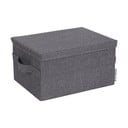 Pilkos spalvos iš tekstilės daiktadėžė su dangčiu 35x26x19 cm Soft Storage – Bigso