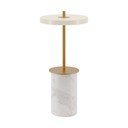 Iš marmuro stalinis šviestuvas kreminės spalvos LED su pritemdymo funkcija (aukštis 25,5 cm) su metaliniu gaubtu Asteria Move Mini – UMAGE