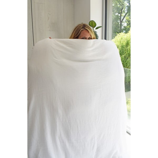 Iš muslino dvigulė patalynė baltos spalvos 200x200 cm Plain Muslin – Butter Kings-image-4