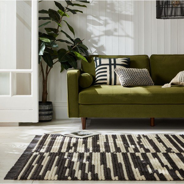 Kilimas juodos ir baltos spalvos 120x170 cm Lina – Flair Rugs-image-1