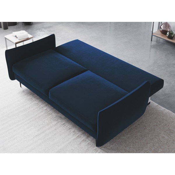 Tamsiai mėlyna sofa-lova su patalynės dėže Cosmopolitan Design Vermont-image-3