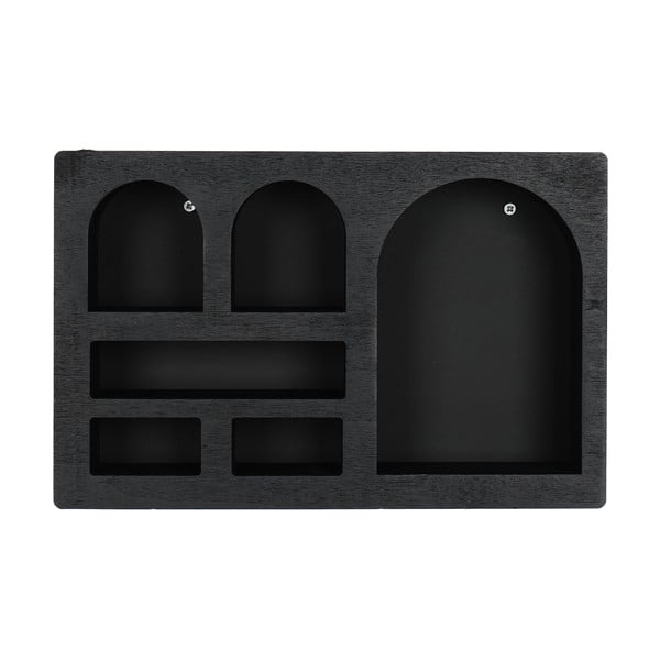 Kelių aukštų sieninė lentyna juodos spalvos 35 cm Cry – Kalune Design