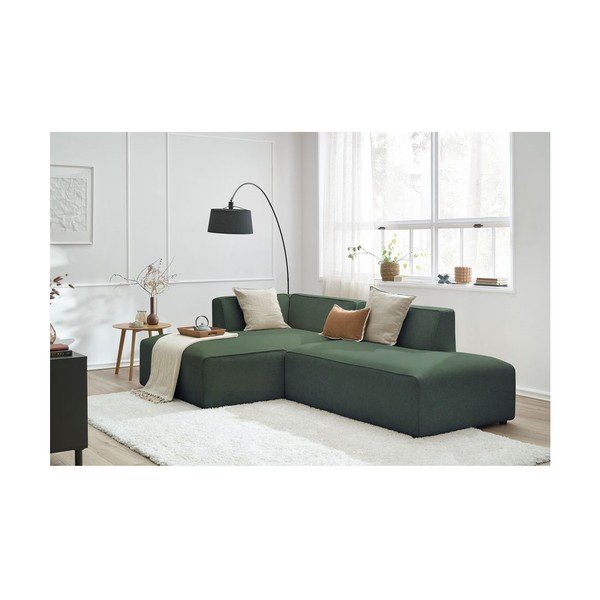 Žalios spalvos modulinė kampinė sofa (su kairiuoju kampu/„L“ formos) Megeve – Bobochic Paris-image-4