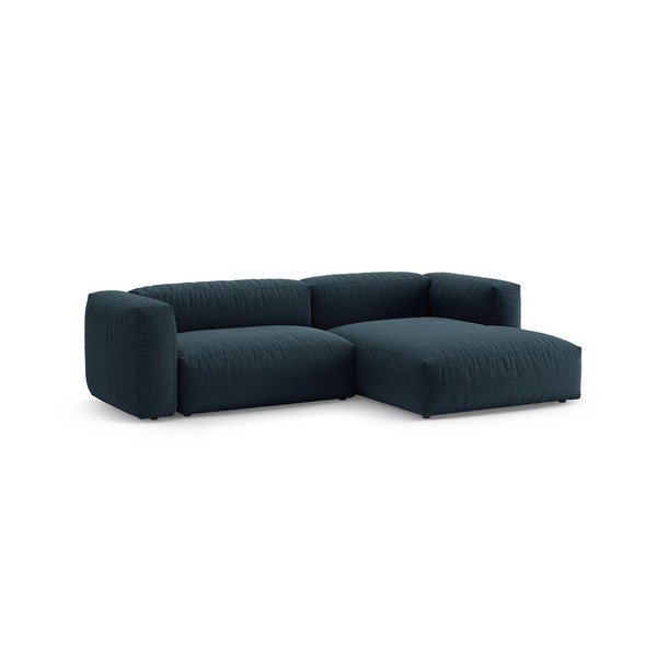 Tamsiai mėlynos spalvos sulankstoma modulinė kampinė sofa (su dešiniuoju kampu/su gultu) – Micadoni -image-4
