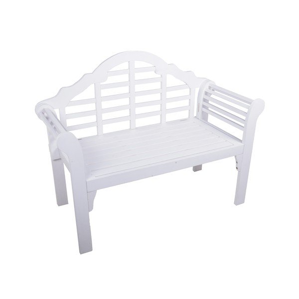 Medžio masyvo sodo suoliukas baltos spalvos Pattaya – Garden Pleasure