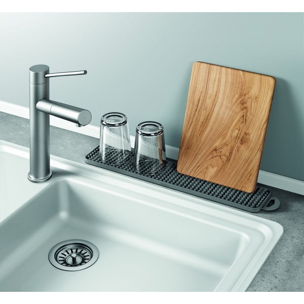 Pilkos spalvos iš plastiko indų džiovinimo padėkliukas 42x8 cm Gravity – Metaltex-image-1