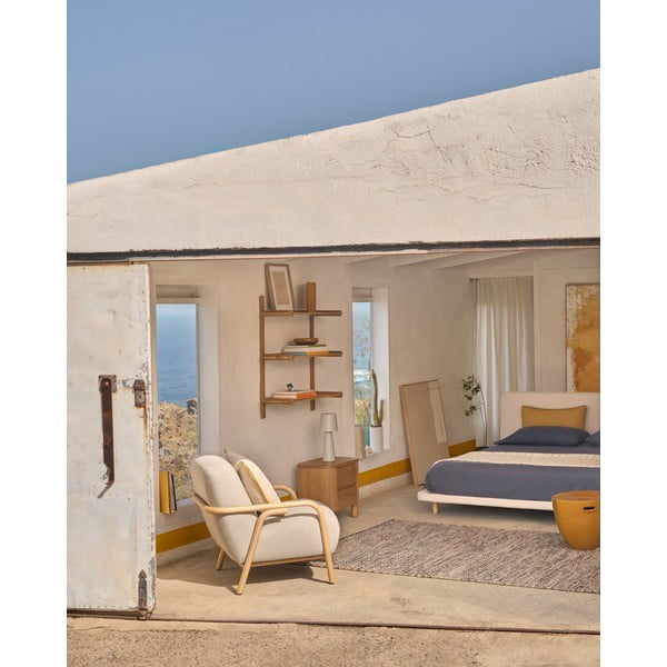 Dvigulė lova smėlio spalvos audiniu dengta 180x200 cm Odum – Kave Home-image-4