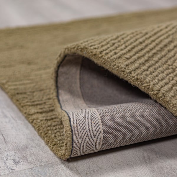 Rankų darbo khaki spalvos iš vilnos kilimas 80x230 cm Harris Boucle – Flair Rugs-image-3