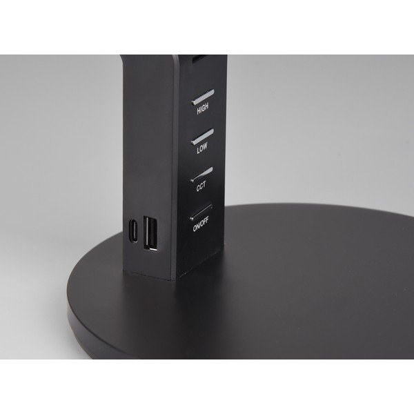 Matinės juodos spalvos stalinis šviestuvas LED su pritemdymo funkcija (aukštis 40 cm) Ava – Trio-image-3