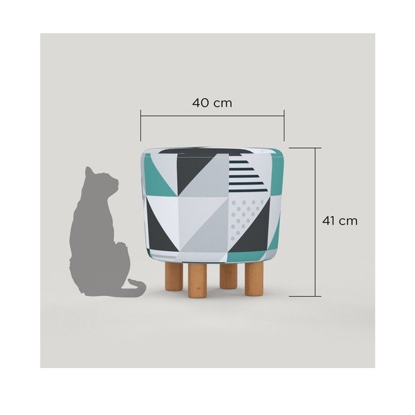 Taburetė su medinėmis kojomis "Cono Pete", ⌀ 41 cm-image-1