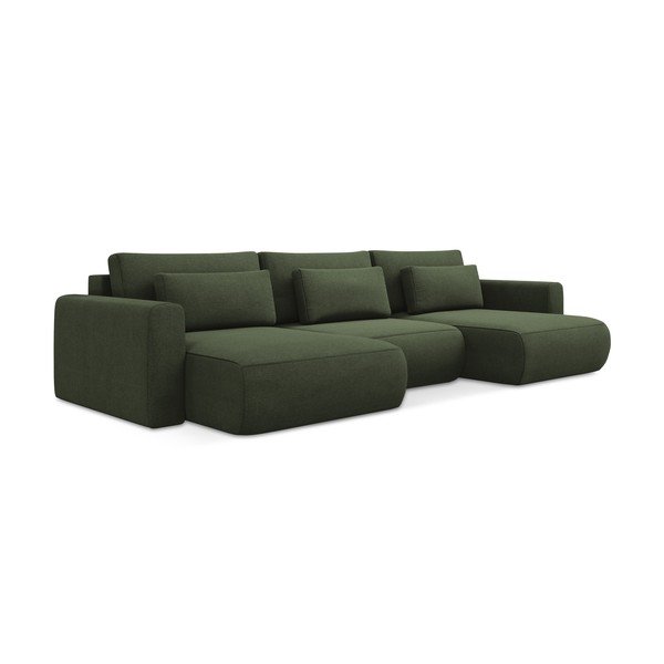 Khaki spalvos sulankstoma/su sandėliavimo vieta kampinė sofa („U“ formos) Kapua – Makamii-image-3