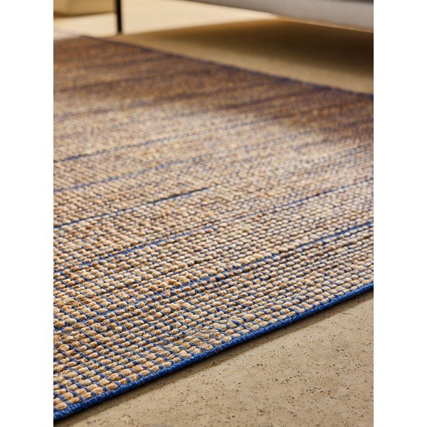 Rankų darbo mėlynos spalvos iš džiuto mišinio kilimas 160x230 cm Hurley – MADE-image-2