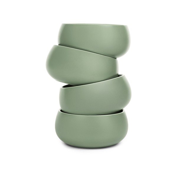 Žalios spalvos iš akmens masės maži dubenys 4 vnt. 600 ml Aura Luma – Bonami Selection-image-4