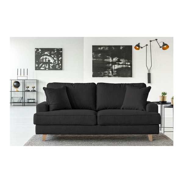 Juodos spalvos trivietė sofa Cosmopolitan design Madrid-image-3