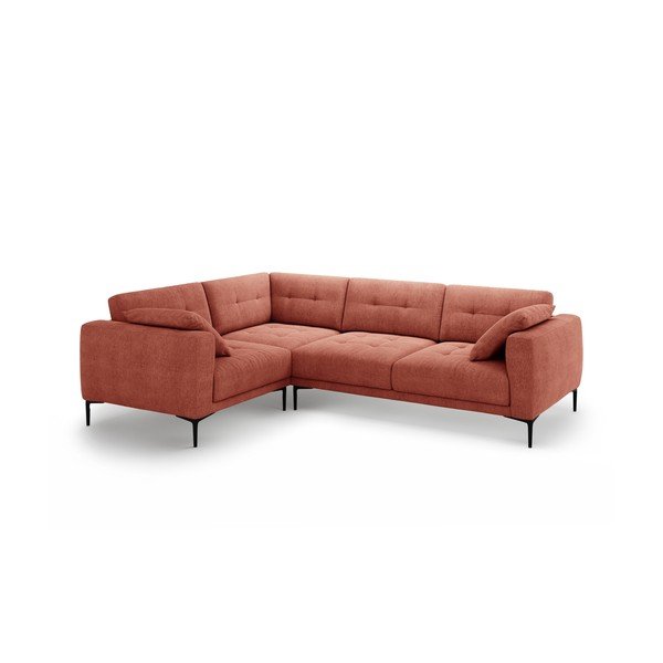 Raudonos plytų spalvos kampinė sofa (su kairiuoju kampu/„L“ formos) Bemy – Micadoni 