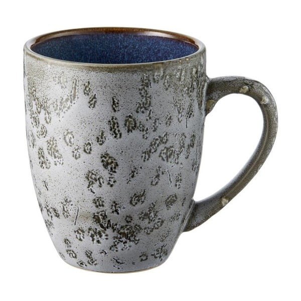 Pilkas keramikos puodelis su tamsiai mėlyna vidine glazūra "Bitz Mensa", 300 ml