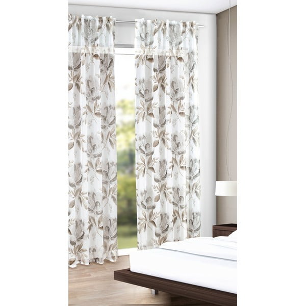 Baltos spalvos/rudos spalvos užuolaida 135x245 cm – Sehlbach-image-1