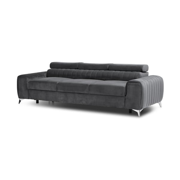 Tamsiai pilkos spalvos iš velveto sulankstoma sofa 261 cm Laurence – ELTAP-image-2