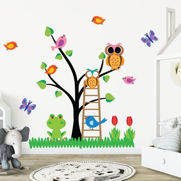 Vaikiškų sienų lipdukų rinkinys Ambiance Owls Tree