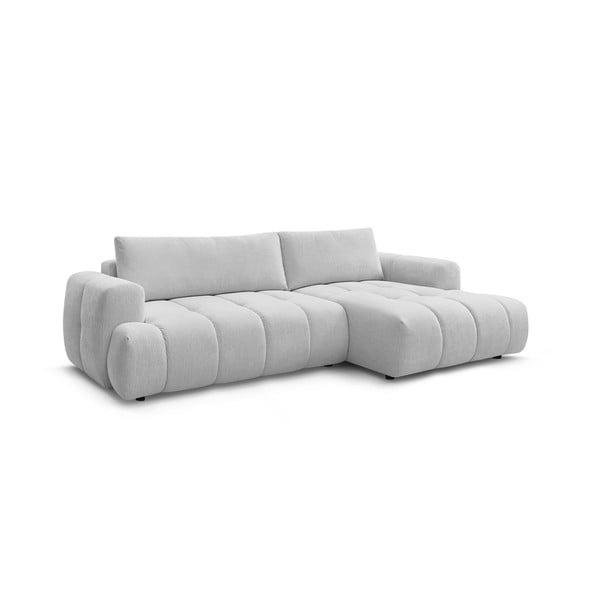 Šviesiai pilkos spalvos sulankstoma/su sandėliavimo vieta kampinė sofa (su dešiniuoju kampu/su gultu) Fuji – Bobochic Paris-image-3