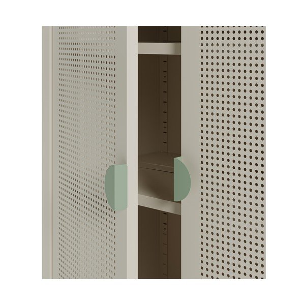 Kreminės spalvos/natūralios spalvos iš metalo spintelė 70x100x40 cm Sayla – Marckeric-image-3