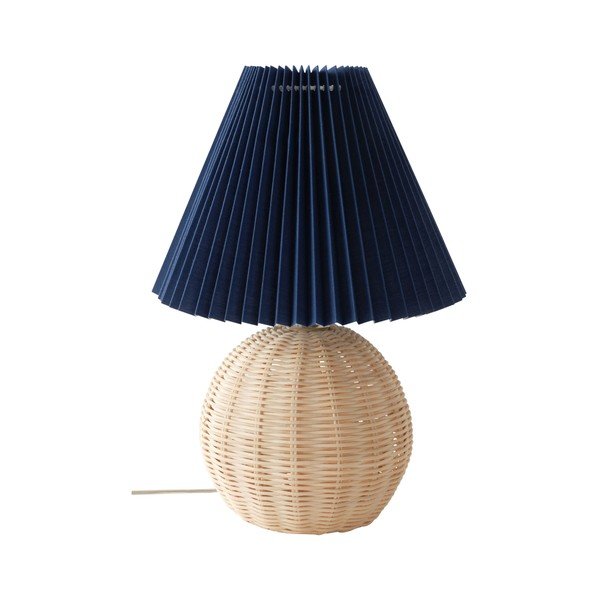 Mėlynos spalvos/natūralios spalvos iš rotango stalinis šviestuvas (aukštis 36 cm) Sisal – Jotex