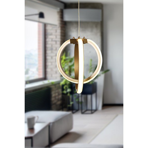 Bronzinės spalvos iš metalo kabantis šviestuvas LED ø 25 cm Sezen – Squid Lighting-image-1