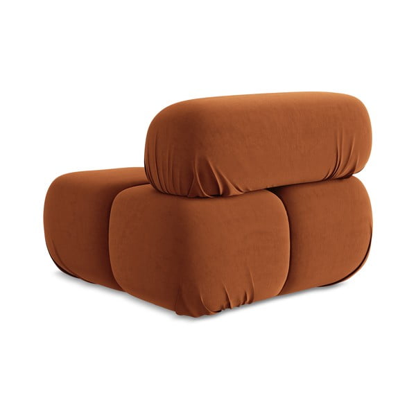 Oranžinės spalvos iš velveto modulinė sofos dalis (modulinė) Lokua – Makamii-image-4