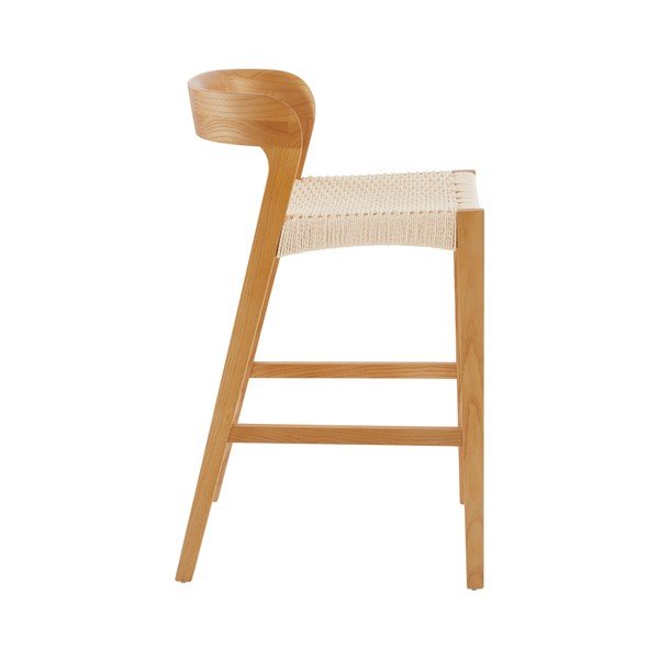 Natūralios spalvos iš guobos masyvo baro taburetė (sėdynės aukštis 65 cm) Vikdalen – Jotex-image-3