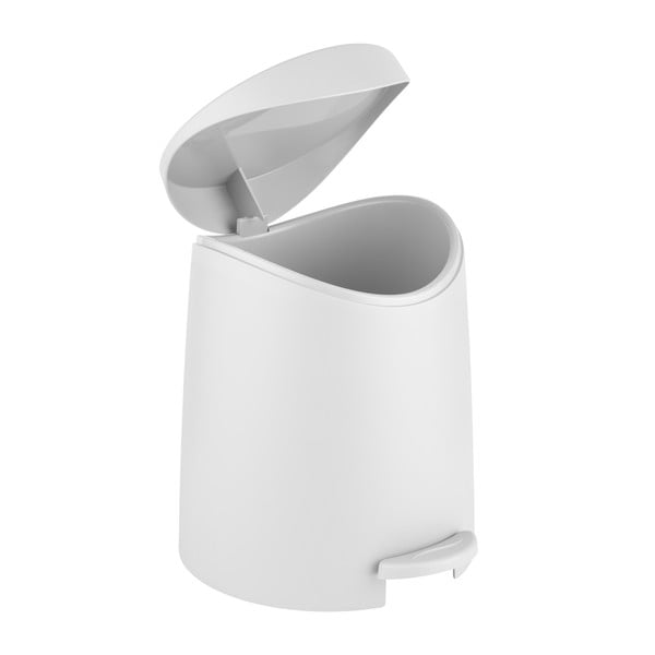 Baltos spalvos iš plastiko šiukšliadėžė su pedalu 3 l Portes – Allstar-image-1