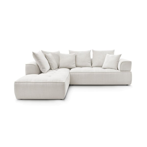 Smėlio spalvos iš šenilinio audinio kampinė sofa (su kairiuoju kampu/„L“ formos) Whesley – Bobochic Paris