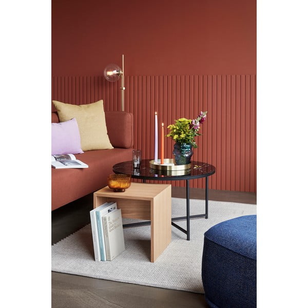 Šoninis staliukas iš ąžuolo medienos Hübsch Less, 40 x 40 cm-image-1