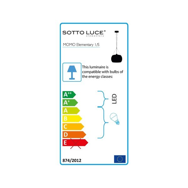 Juodas pakabinamas šviestuvas Sotto Luce Momo Elementary Glossy S, ⌀ 33 cm-image-3