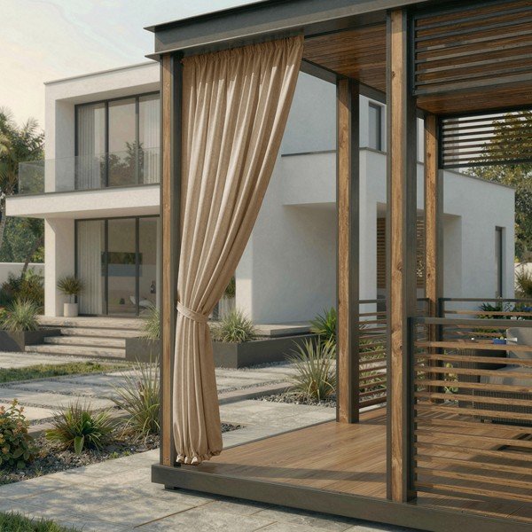 Smėlio spalvos pritemdymas (dalinis užtemimas)/lauko užuolaida Calisto – Filumi-image-1