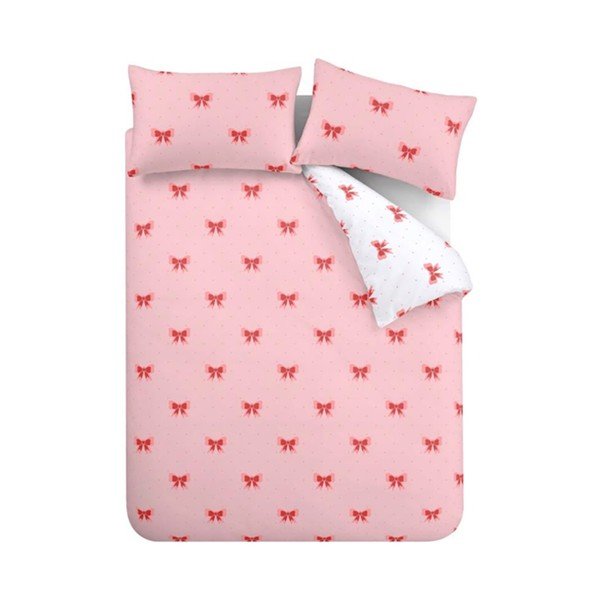 Rožinės spalvos viengulė patalynė 135x200 cm Dotty Bows – Sassy B