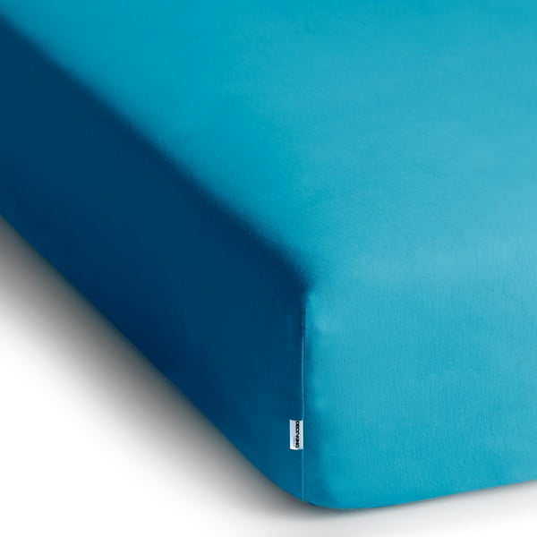 Mėlynos spalvos iš Jersey audinio paklodė su guma 90x200 cm Amber – Restilo-image-2
