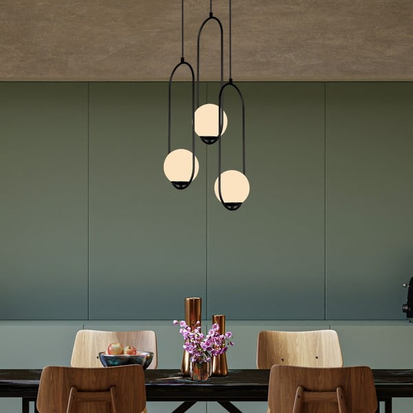 Juodas pakabinamas šviestuvas Squid Lighting Arch, aukštis 146 cm-image-3